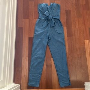 Yumi Kim chambray strapless bustier jumpsuit